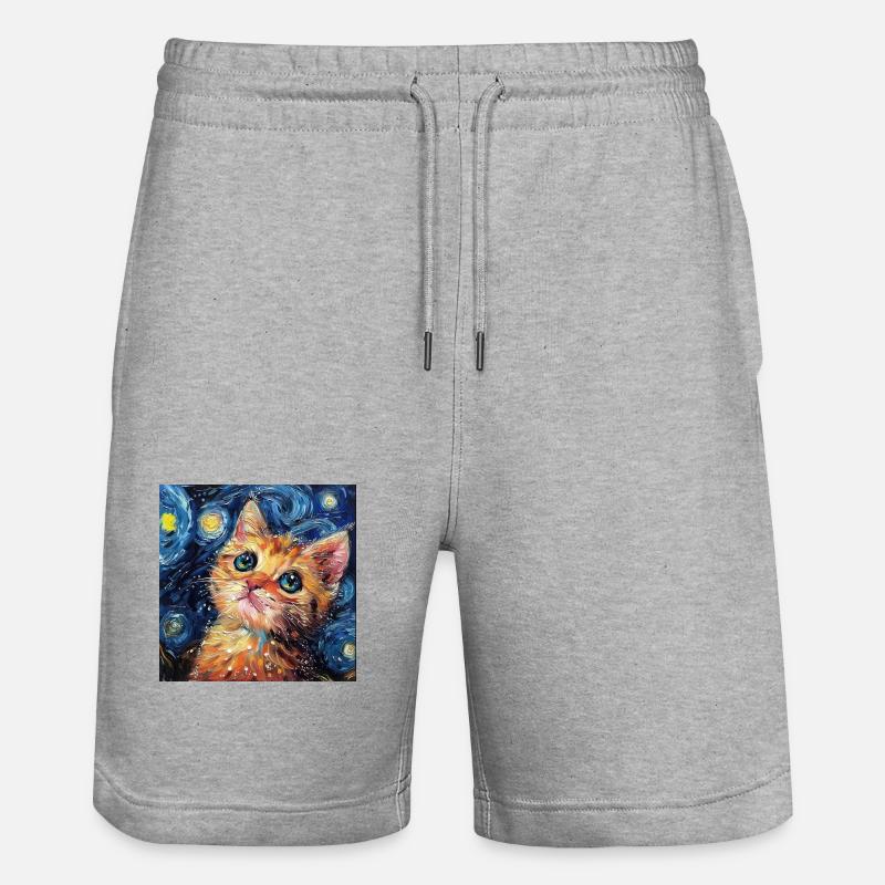 Chat, Motif De Chat - Short de jogging bio TRAINER Stanley/Stella unisexe - gris chiné