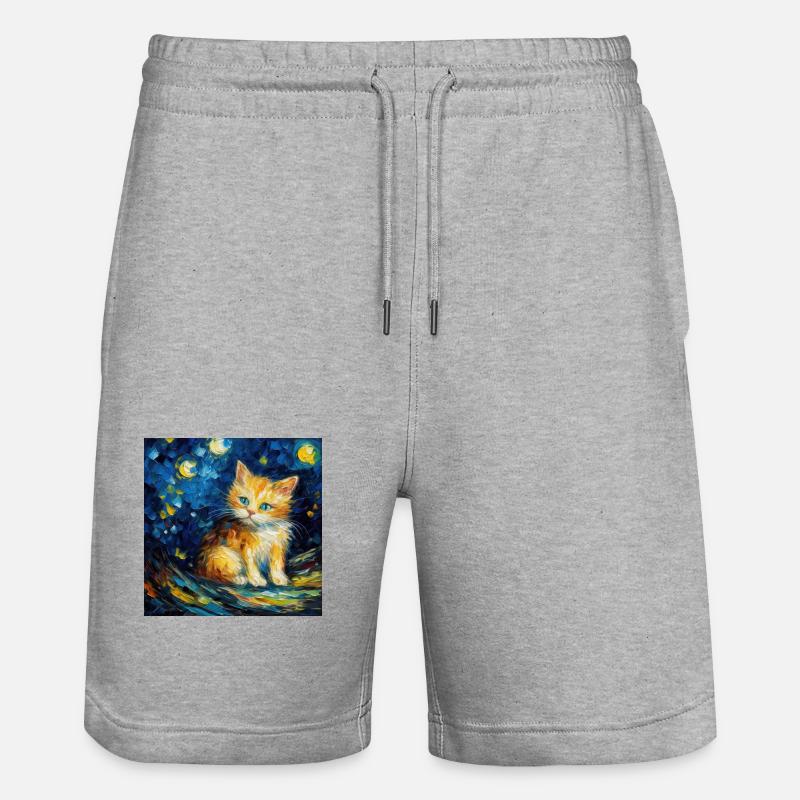 Chat, motif chat, cadeau - Short de jogging bio TRAINER Stanley/Stella unisexe - gris chiné