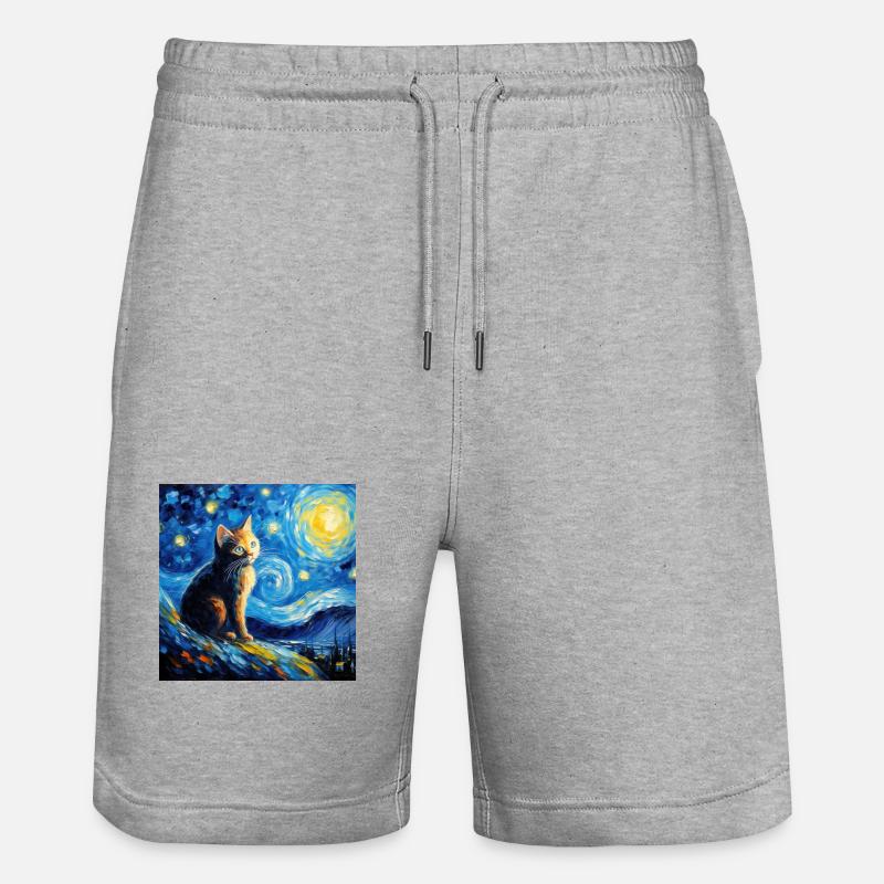 Chat, motif chat, cadeau - Short de jogging bio TRAINER Stanley/Stella unisexe - gris chiné