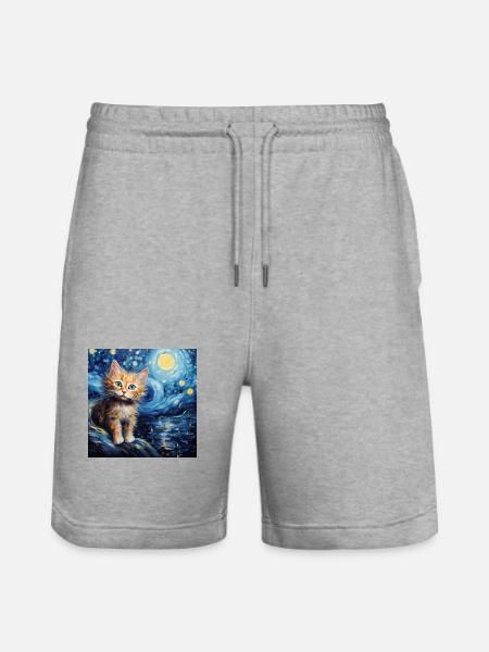 Chat, motif chat, cadeau - Short de jogging bio TRAINER Stanley/Stella unisexe - gris chiné