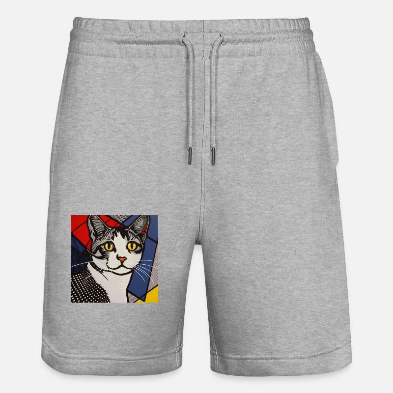 Chat, Motif De Chat - Short de jogging bio TRAINER Stanley/Stella unisexe - gris chiné