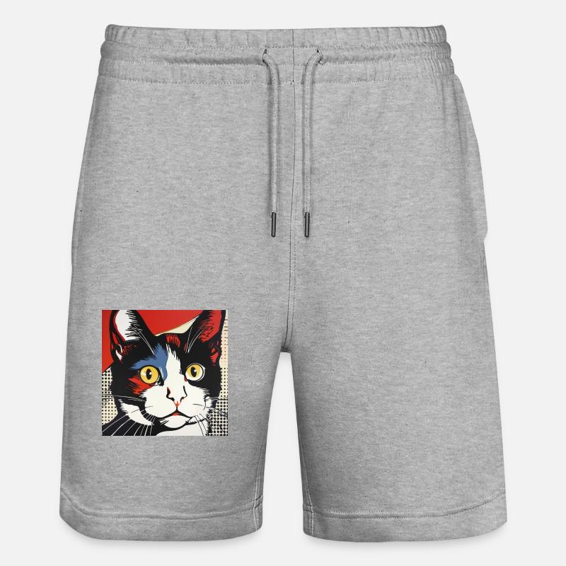 Chat, Motif De Chat - Short de jogging bio TRAINER Stanley/Stella unisexe - gris chiné