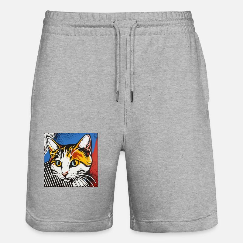 Chat, Motif De Chat - Short de jogging bio TRAINER Stanley/Stella unisexe - gris chiné