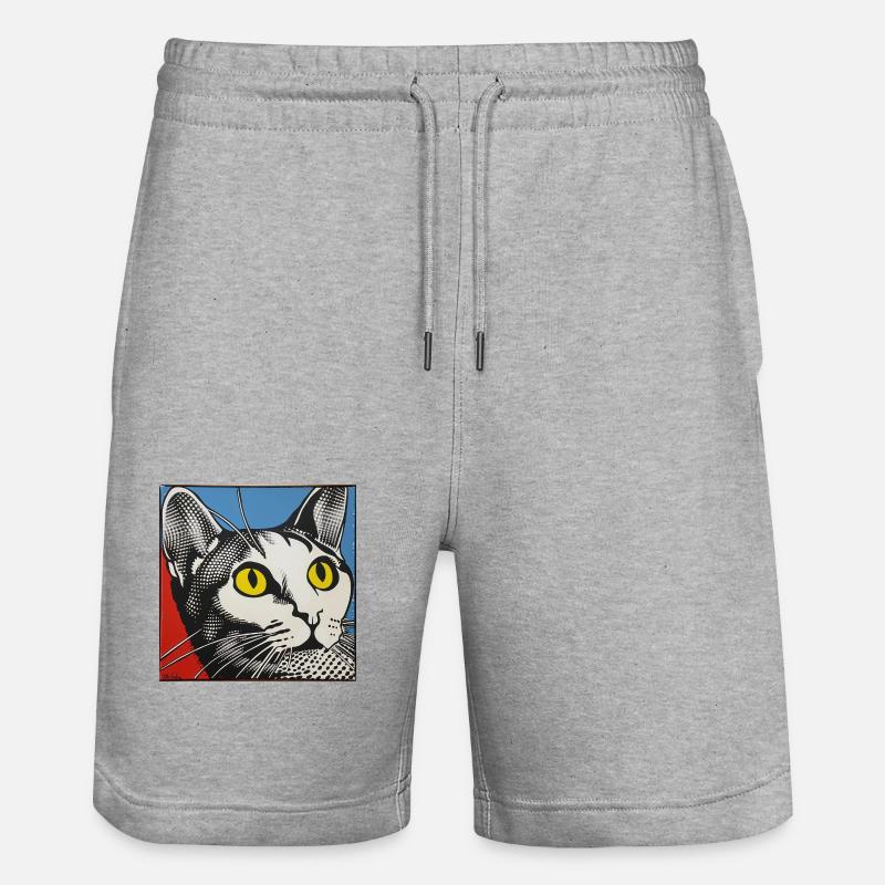 Chat, Motif De Chat - Short de jogging bio TRAINER Stanley/Stella unisexe - gris chiné