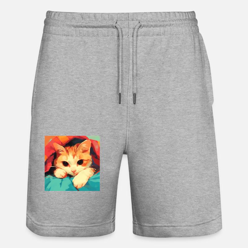 Chat, Motif De Chat - Short de jogging bio TRAINER Stanley/Stella unisexe - gris chiné