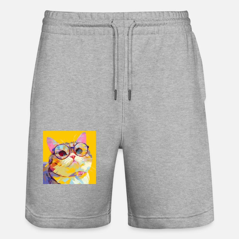 Chat, Motif De Chat - Short de jogging bio TRAINER Stanley/Stella unisexe - gris chiné