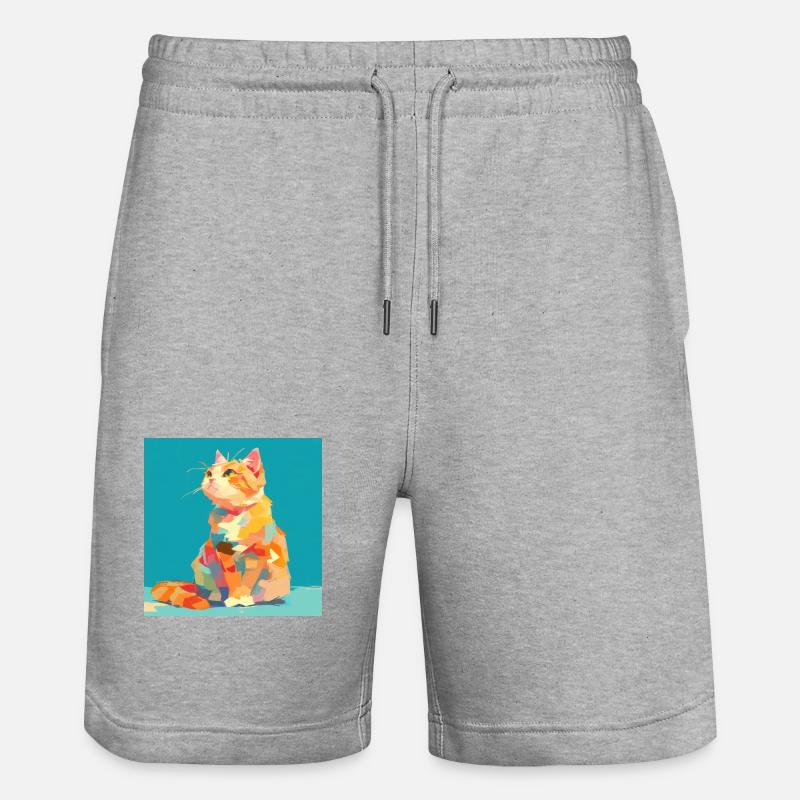 Chat, Motif De Chat - Short de jogging bio TRAINER Stanley/Stella unisexe - gris chiné