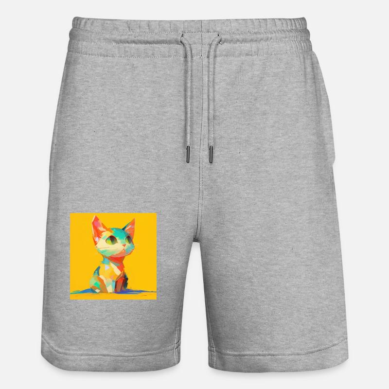 Chat, Motif De Chat - Short de jogging bio TRAINER Stanley/Stella unisexe - gris chiné
