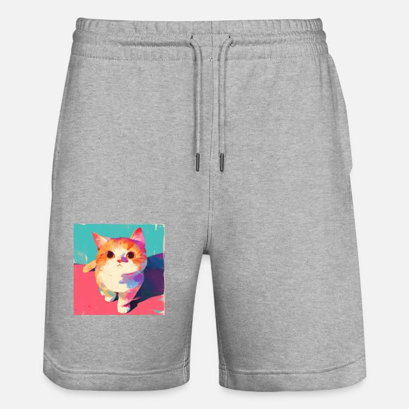 Chat, Motif De Chat - Short de jogging bio TRAINER Stanley/Stella unisexe - gris chiné