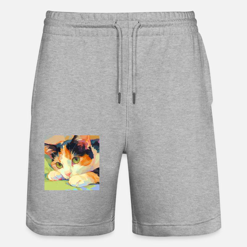 Chat, Motif De Chat - Short de jogging bio TRAINER Stanley/Stella unisexe - gris chiné