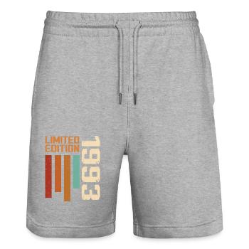 Vintage 1993 Birthday Gift 1993 Retro 1993 - Stanley/Stella Trainer Unisex Organic Jogging Shorts - heather grey - Front - Nik (191cm) & Marisol (170cm)