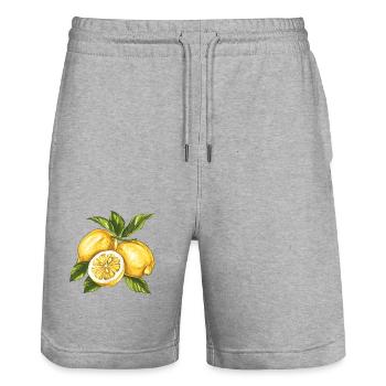 Zitronen Citron - Short de jogging bio TRAINER Stanley/Stella unisexe - gris chiné - Devant - Nik (191cm) & Marisol (170cm)