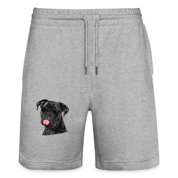 Cane Corso Italiano, Dog, Sunglasses, Summer - Stanley/Stella Trainer Unisex Organic Jogging Shorts - heather grey - Front - Nik (191cm) & Marisol (170cm)