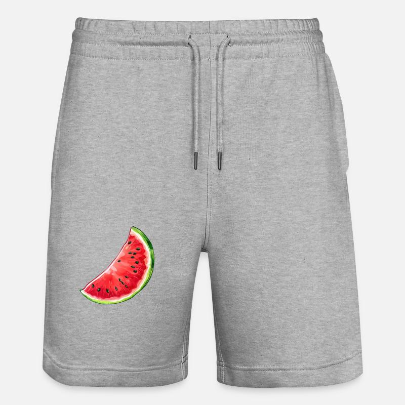 Pastèque, Melon, Fruit, Été, Sucré - Short de jogging bio TRAINER Stanley/Stella unisexe - gris chiné