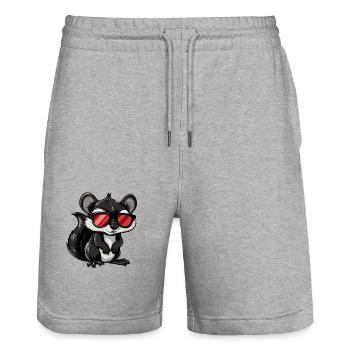 Skunk Lunettes de soleil Cadeau - Short de jogging bio TRAINER Stanley/Stella unisexe - gris chiné - Devant - Nik (191cm) & Marisol (170cm)
