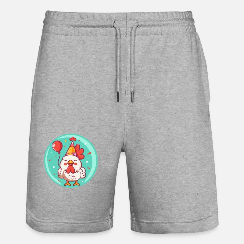 Coq Anniversaire Bébé - Short de jogging bio TRAINER Stanley/Stella unisexe - gris chiné