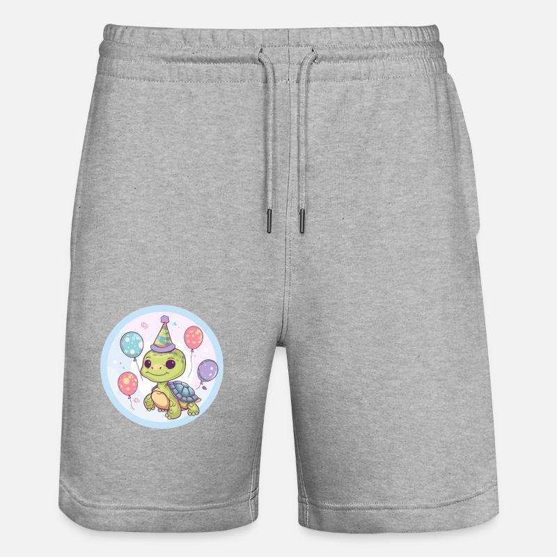 Tortue Anniversaire Bébé - Short de jogging bio TRAINER Stanley/Stella unisexe - gris chiné