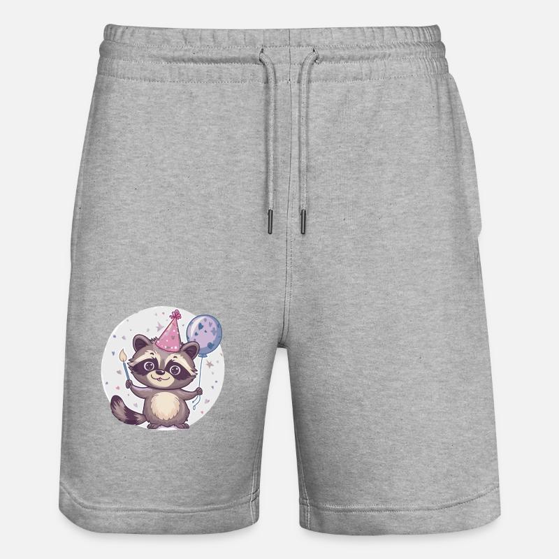 Raton laveur anniversaire bébé - Short de jogging bio TRAINER Stanley/Stella unisexe - gris chiné