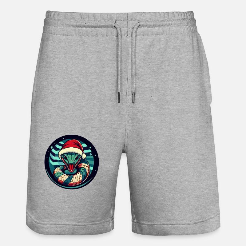 Serpent Cobra Noël Noël - Short de jogging bio TRAINER Stanley/Stella unisexe - gris chiné
