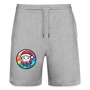 Méduse Noël Noël - Short de jogging bio TRAINER Stanley/Stella unisexe - gris chiné - Devant - Nik (191cm) & Marisol (170cm)