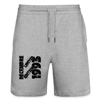 DECEMBRE 1993 LIMITED EDITION - Short de jogging bio TRAINER Stanley/Stella unisexe - gris chiné - Devant - Nik (191cm) & Marisol (170cm)