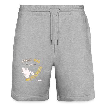 Ich kann nicht, ich habe Motocross - Stanley/Stella Unisex Bio Joggingshorts Trainer  - Grau meliert - Vorne - Nik (191cm) & Marisol (170cm)