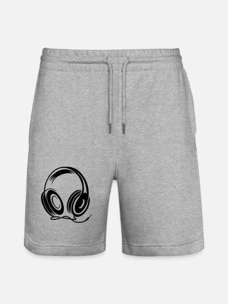 a headphone with cable - Stanley/Stella Trainer Unisex Organic Jogging Shorts - heather grey