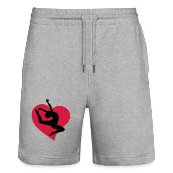 Dance heart - Stanley/Stella Trainer Unisex Organic Jogging Shorts - heather grey - Front - Nik (191cm) & Marisol (170cm)
