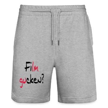 Film gucken? oder Ficken? - Stanley/Stella Unisex Bio Joggingshorts Trainer  - Grau meliert - Vorne - Nik (191cm) & Marisol (170cm)
