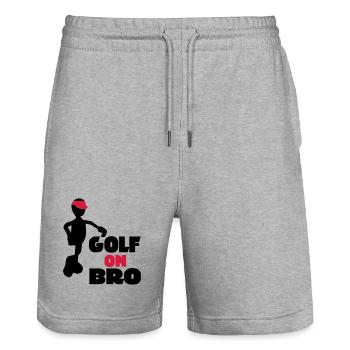 golf - Stanley/Stella Trainer Unisex Organic Jogging Shorts - heather grey - Front - Nik (191cm) & Marisol (170cm)