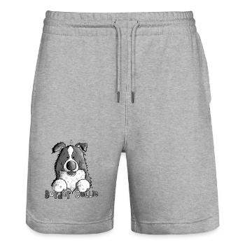 Süßer Border Collie - Hund - Stanley/Stella Unisex Bio Joggingshorts Trainer  - Grau meliert - Vorne - Nik (191cm) & Marisol (170cm)