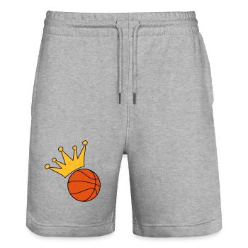 Basketball - Stanley/Stella Trainer Unisex Organic Jogging Shorts - heather grey - Front - Nik (191cm) & Marisol (170cm)
