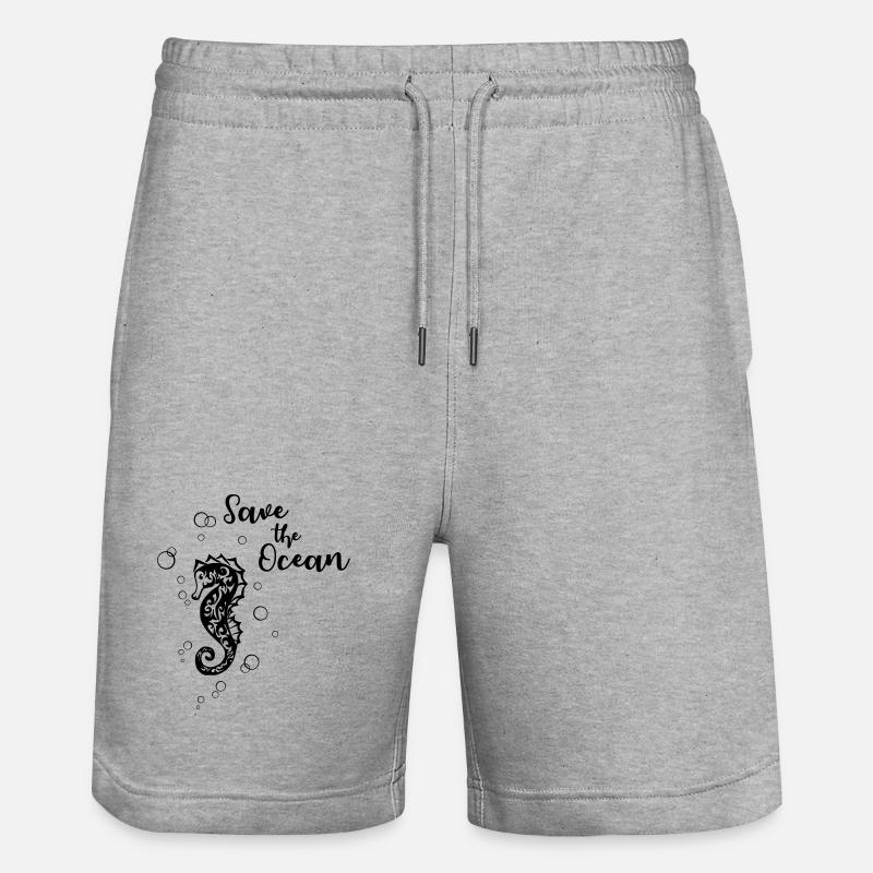 Save the Ocean - hippocampe - Short de jogging bio TRAINER Stanley/Stella unisexe - gris chiné