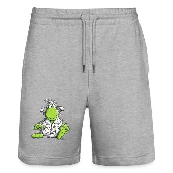 Frosch im Schaffell - Stanley/Stella Unisex Bio Joggingshorts Trainer  - Grau meliert - Vorne - Nik (191cm) & Marisol (170cm)