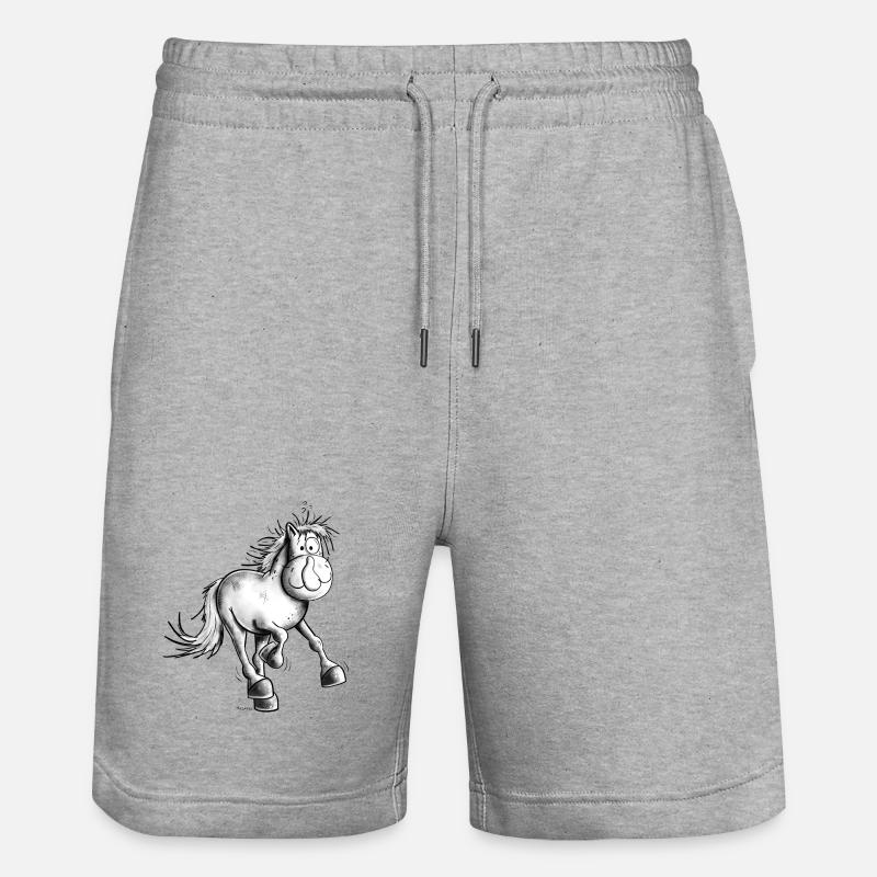 Flottes Pferdchen - Stanley/Stella Unisex Bio Joggingshorts Trainer  - Grau meliert