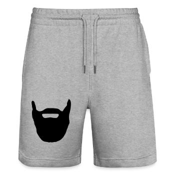 Beard - Stanley/Stella Trainer Unisex Organic Jogging Shorts - heather grey - Front - Nik (191cm) & Marisol (170cm)