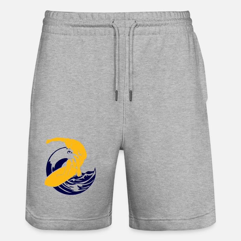 Planche de surf | Surfeur | Surfer - Short de jogging bio TRAINER Stanley/Stella unisexe - gris chiné