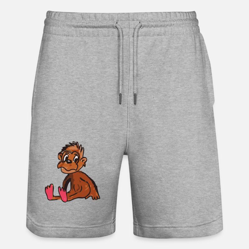 monkey monkey - Stanley/Stella Trainer Unisex Organic Jogging Shorts - heather grey