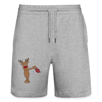 Cadeaux amusants pour Noël à l'époque de Corona - Short de jogging bio TRAINER Stanley/Stella unisexe - gris chiné - Devant - Nik (191cm) & Marisol (170cm)