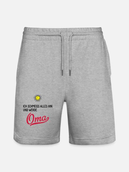 oma - Stanley/Stella Unisex Bio Joggingshorts Trainer - Grau meliert