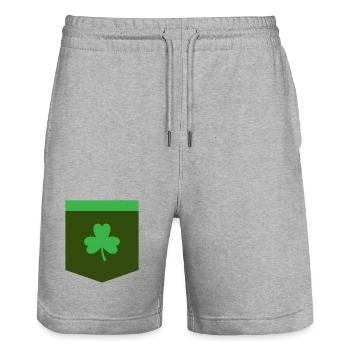 St Patricks Day - Tasche - Stanley/Stella Unisex Bio Joggingshorts Trainer  - Grau meliert - Vorne - Nik (191cm) & Marisol (170cm)