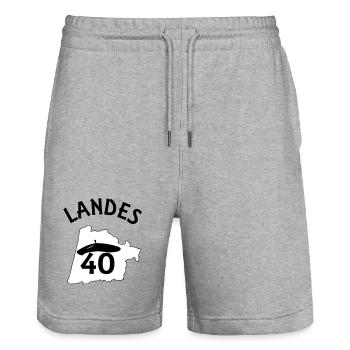 Landes - Short de jogging bio TRAINER Stanley/Stella unisexe - gris chiné - Devant - Nik (191cm) & Marisol (170cm)