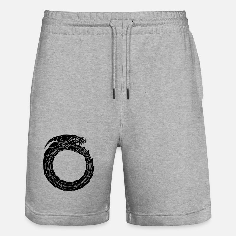 Verschlingender Schwarzer Drache - Stanley/Stella Unisex Bio Joggingshorts Trainer  - Grau meliert