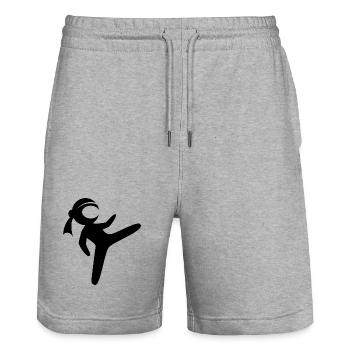 ninja fighter symbol comic kids fighting - Stanley/Stella Unisex Bio Joggingshorts Trainer  - Grau meliert - Vorne - Nik (191cm) & Marisol (170cm)