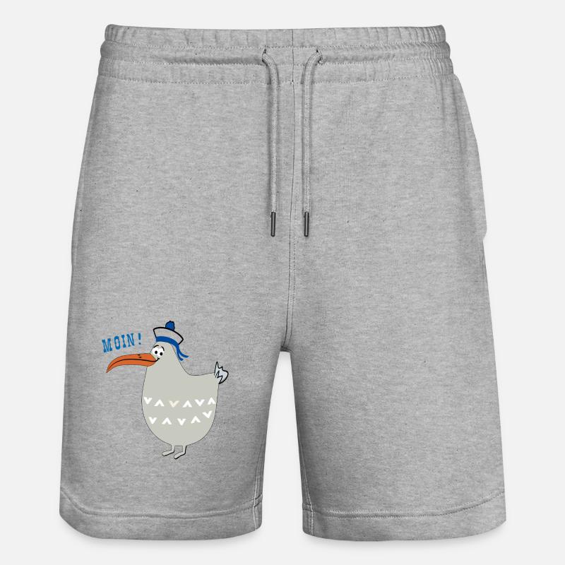 Moin, maritim, Möwe - Stanley/Stella Unisex Bio Joggingshorts Trainer  - Grau meliert