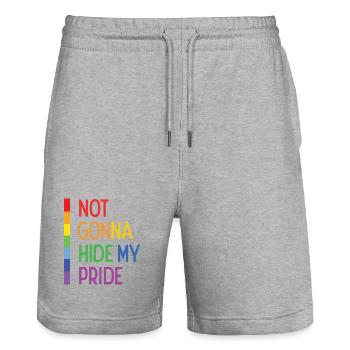 Pride Month LGBTQ - Ich werde meinen Stolz nicht verstecken - Stanley/Stella Unisex Bio Joggingshorts Trainer  - Grau meliert - Vorne - Nik (191cm) & Marisol (170cm)