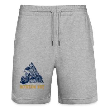 Mountain bike - Stanley/Stella Trainer Unisex Organic Jogging Shorts - heather grey - Front - Nik (191cm) & Marisol (170cm)