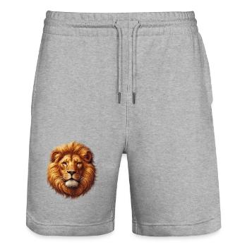 Lion - Short de jogging bio TRAINER Stanley/Stella unisexe - gris chiné - Devant - Nik (191cm) & Marisol (170cm)