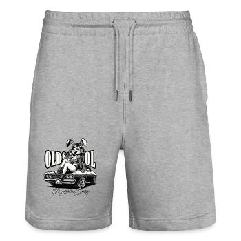Muscle Cars Oldschool Vintage Bobber Custom - Stanley/Stella Trainer Unisex Organic Jogging Shorts - heather grey - Front - Nik (191cm) & Marisol (170cm)