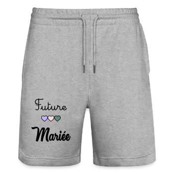 FUTURE MARIEE. EVJF. MARIEE. TEAM. TEAM MARIEE - Short de jogging bio TRAINER Stanley/Stella unisexe - gris chiné - Devant - Nik (191cm) & Marisol (170cm)